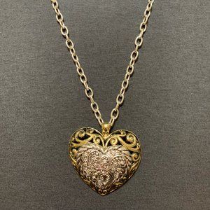 Pretty Western Style Puffed Heart Necklace